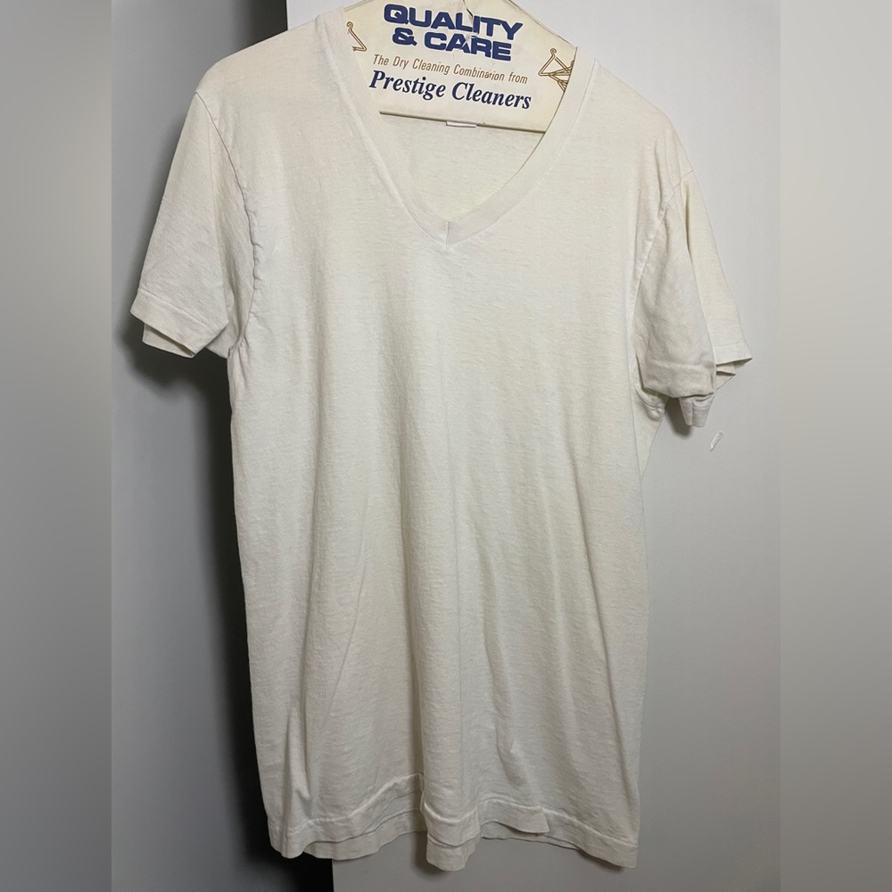 * M white Hanes v-neck undershirt